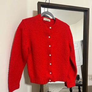 VTG Cherry Tomato Red Chunky Cardigan